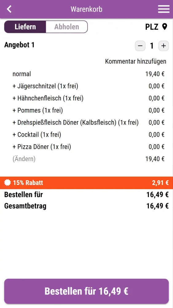 Raja Lieferservice Screenshots