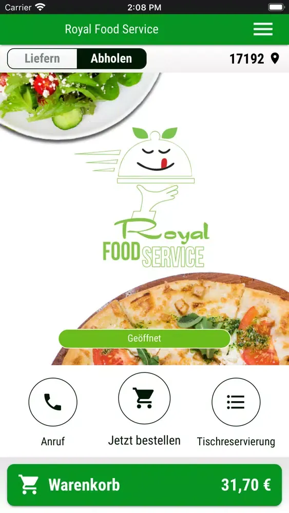 Capturas de tela do Royal Food Service