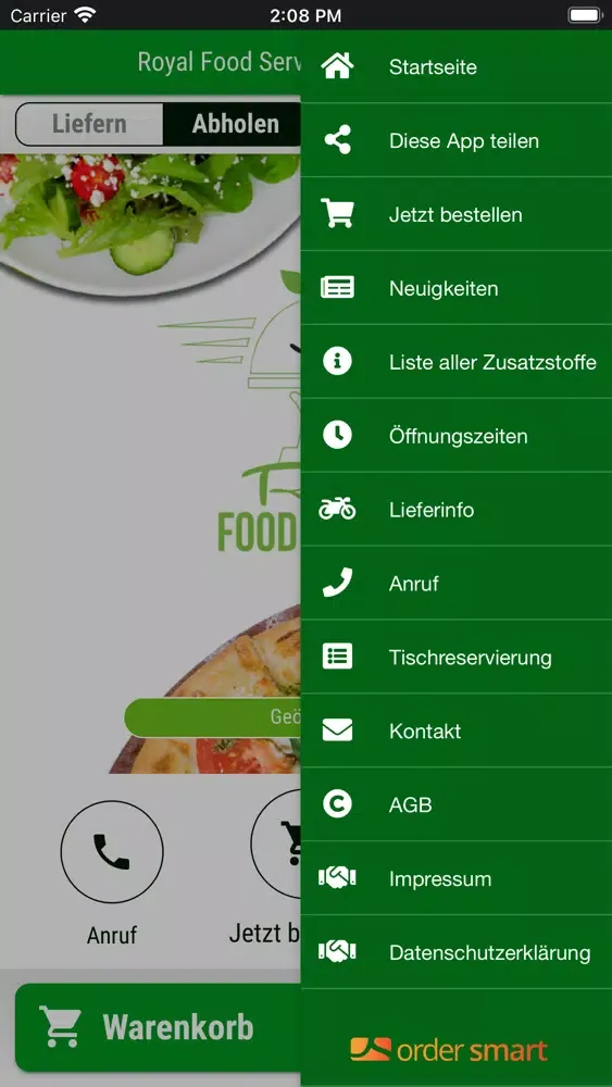 Capturas de tela do Royal Food Service