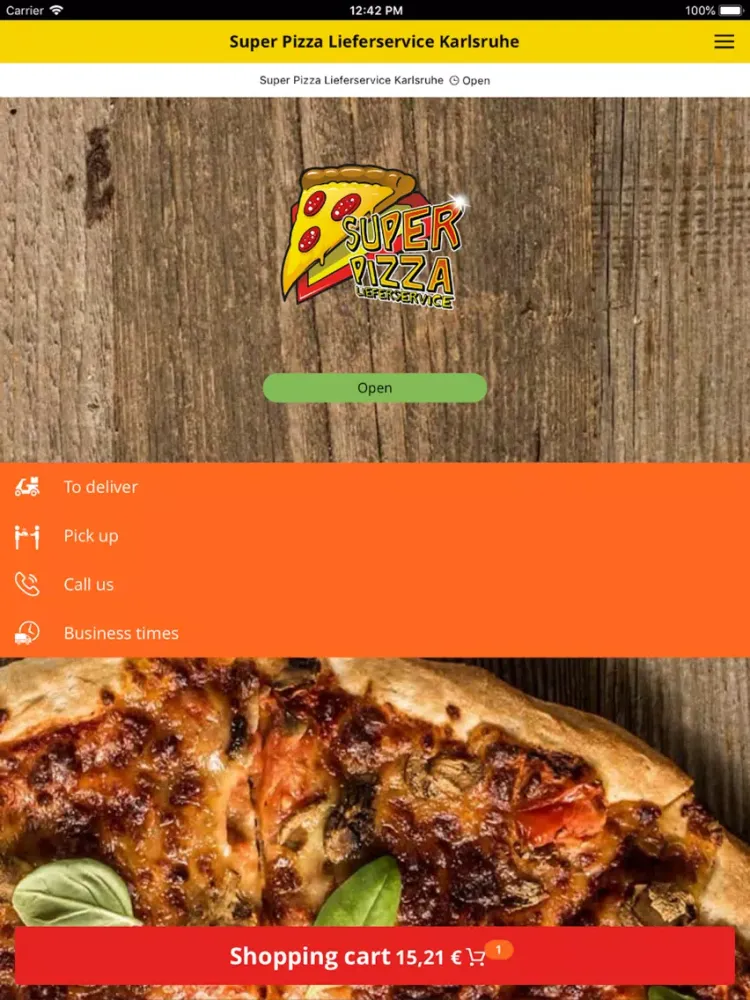 Tangkapan skrin Super Pizza Karlsruhe iPad 