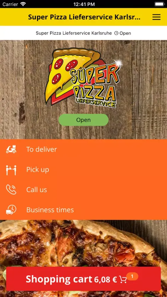 Tangkapan skrin Super Pizza Karlsruhe