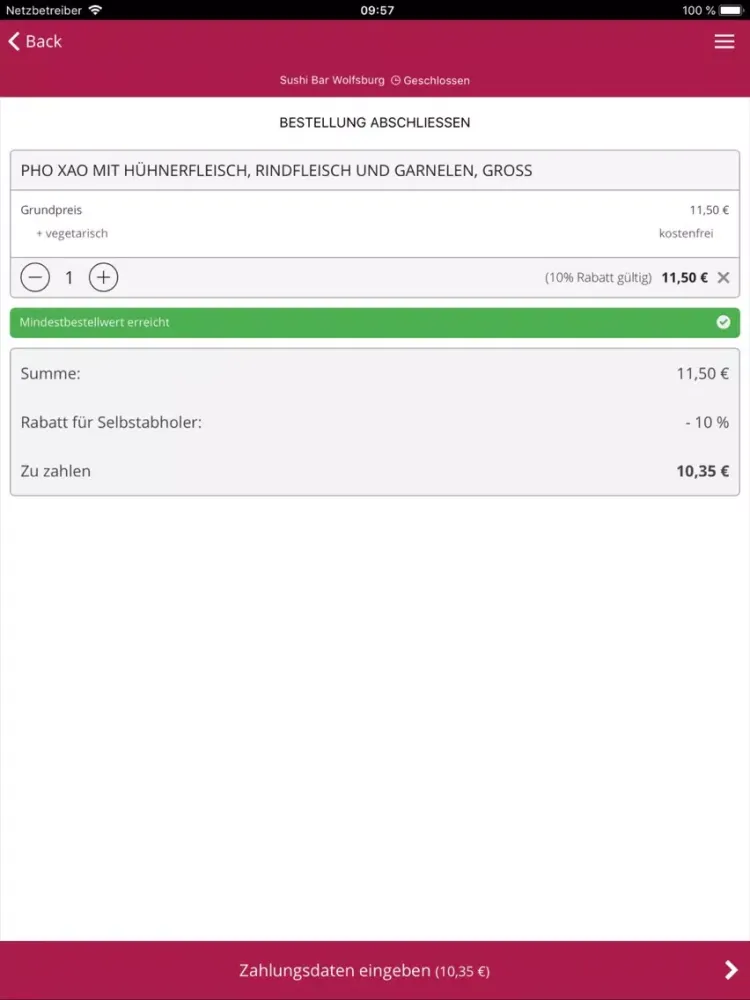 Sushi Bar Wolfsburg iPad  স্ক্রিনশট