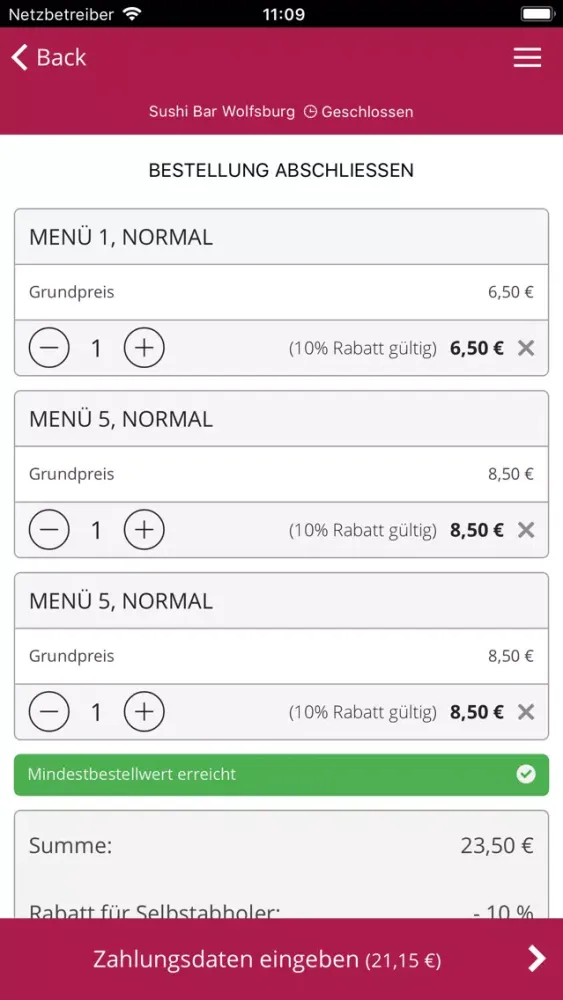 Sushi Bar Wolfsburg স্ক্রিনশট