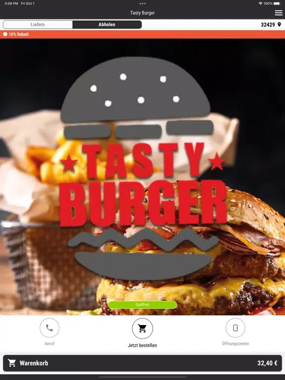 Tangkapan layar Tasty Burger Minden iPad 
