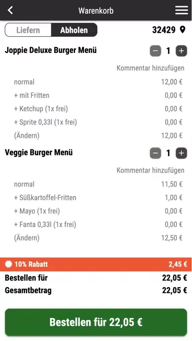 Tangkapan layar Tasty Burger Minden