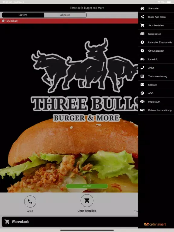 Captures d'écran de Three Bulls Burger and More iPad 