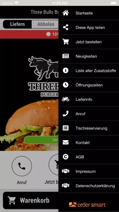 Captures d'écran de Three Bulls Burger and More