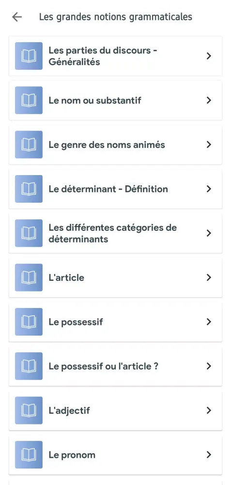 French Grammar Screenshots