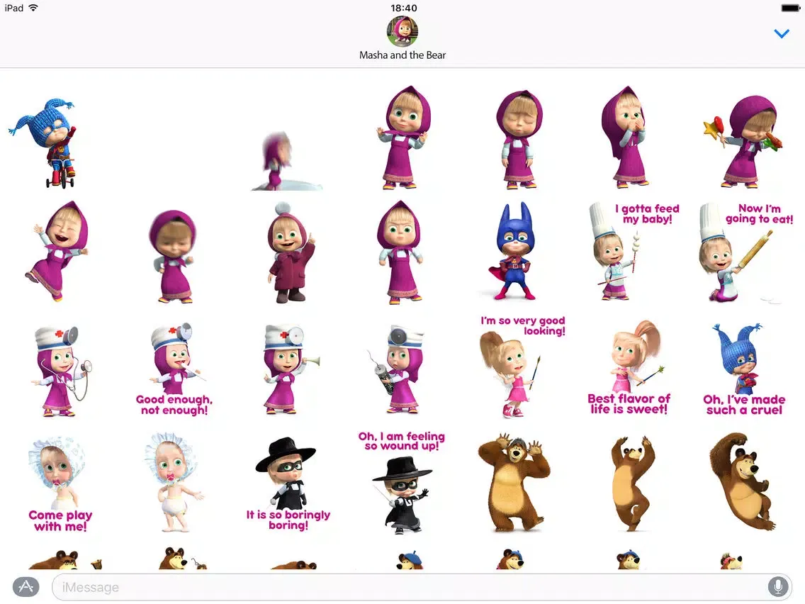 ภาพหน้าจอของ Masha and the Bear: stickers for iMessage iPad 