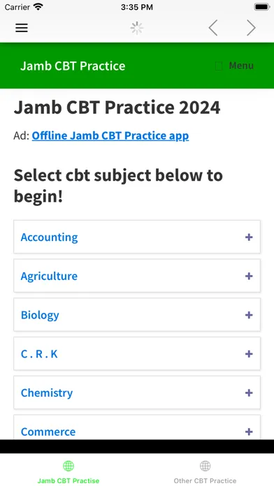 JAMB CBT Practice & Results + स्क्रीनशॉट