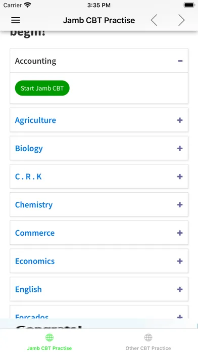 JAMB CBT Practice & Results + स्क्रीनशॉट