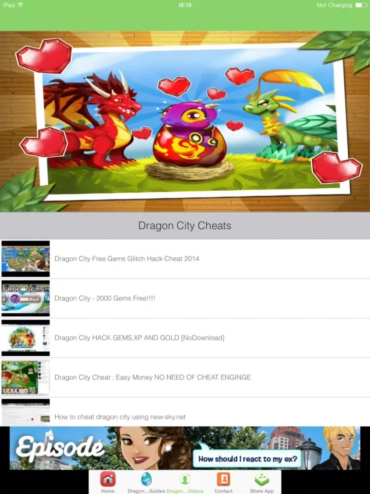 Tangkapan layar Guides For Dragon City HD iPad 
