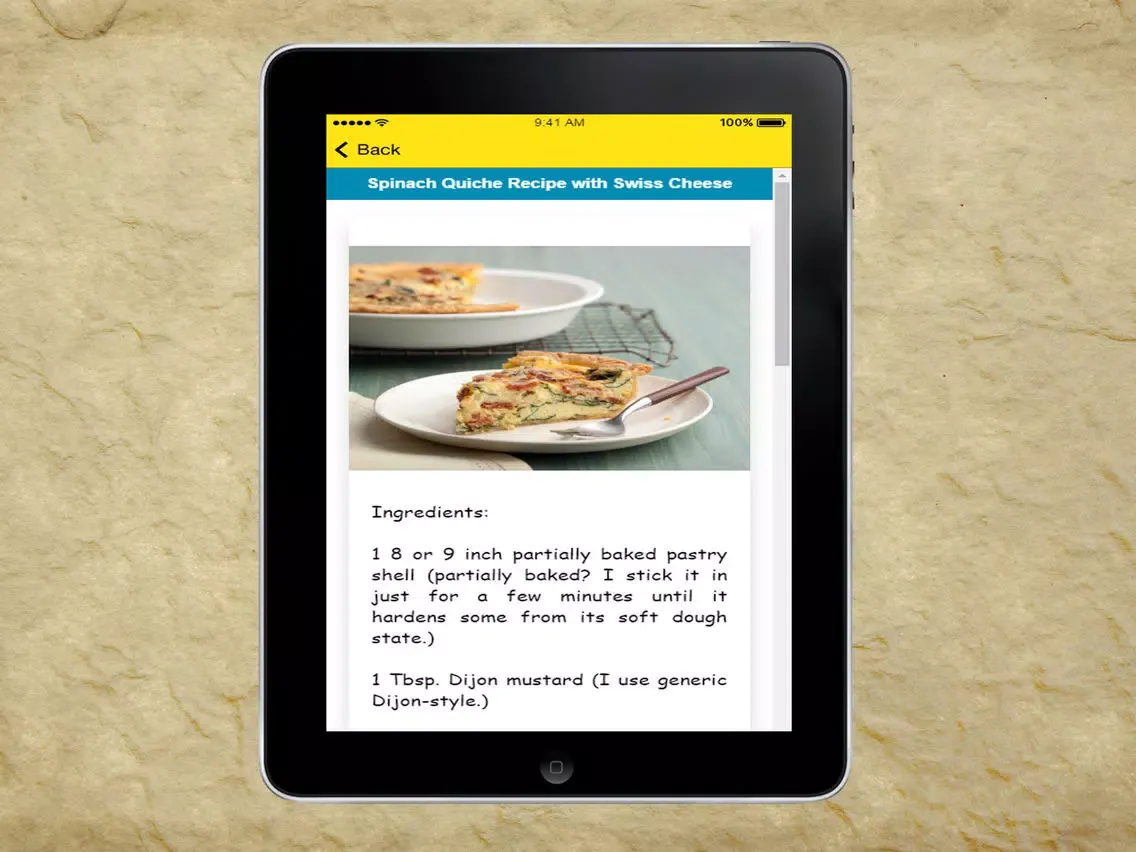 Quiche Recipes - Light & Tasty Recipe iPad  স্ক্রিনশট