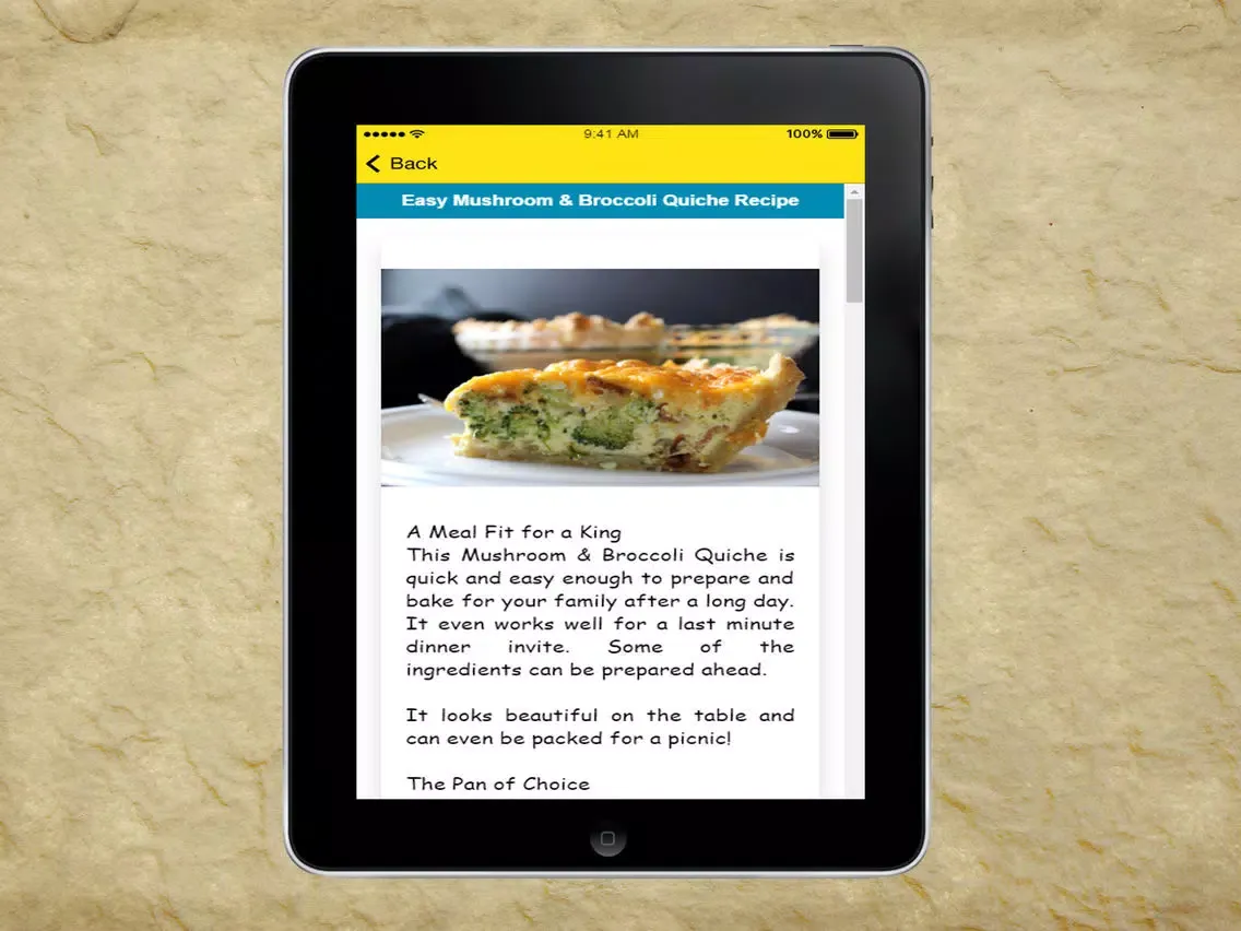 Quiche Recipes - Light & Tasty Recipe iPad  স্ক্রিনশট