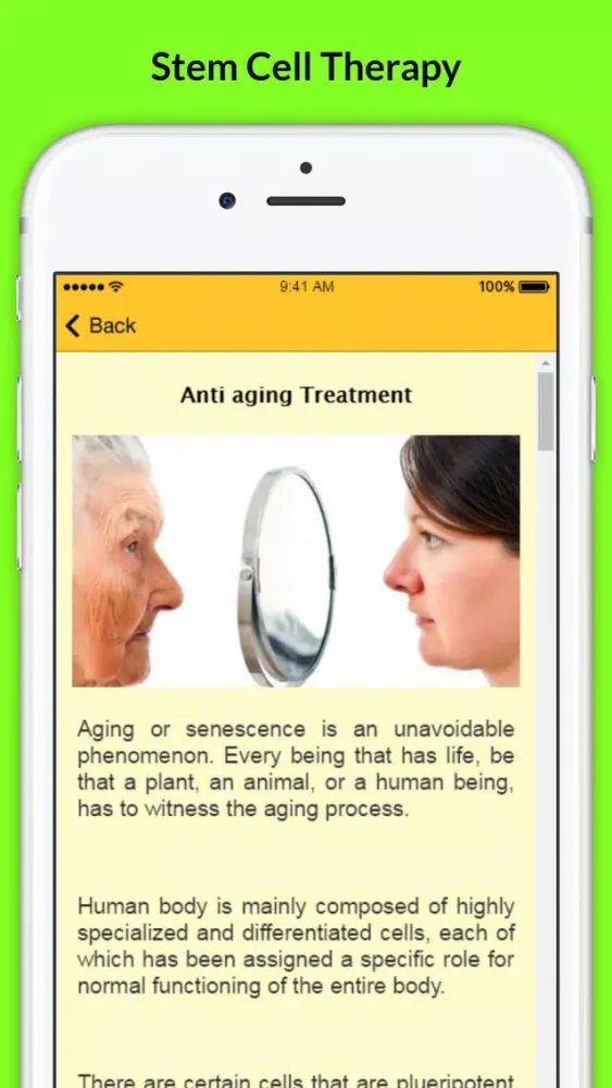 Ảnh chụp màn hình của Stem Cell Therapy - Anti aging Treatment