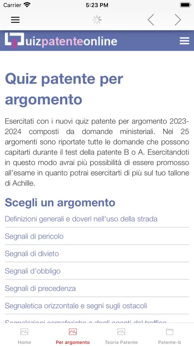 Quizzando Patente B Quiz 2023应用截图