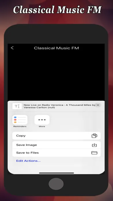Capturas de tela do Classical Music FM