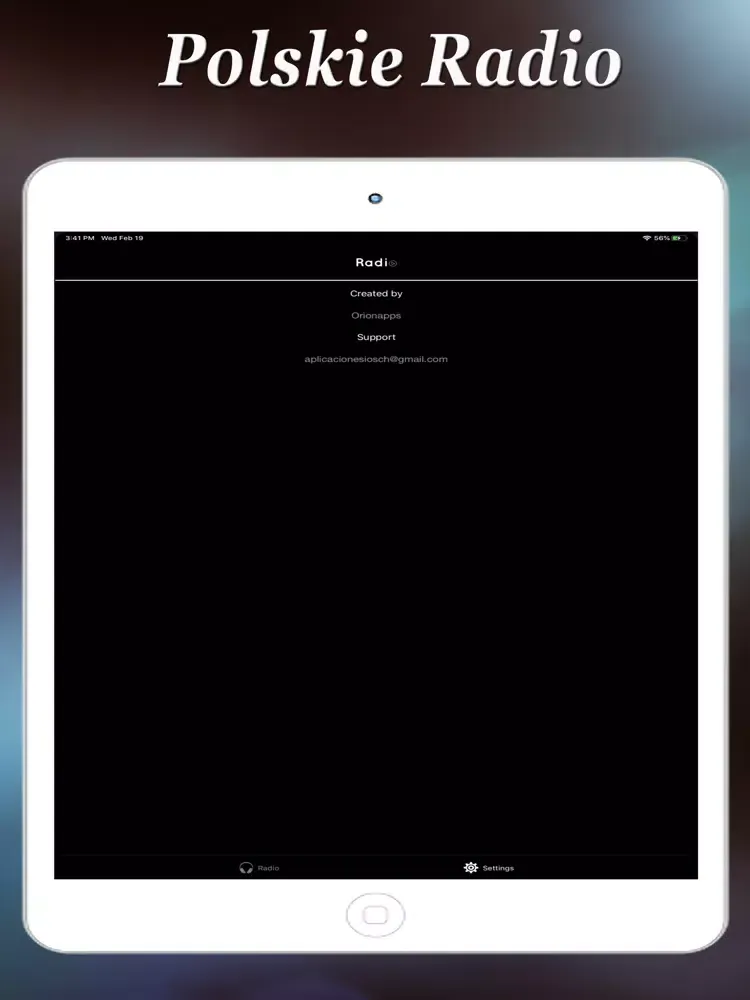 Tangkapan skrin Polskie Radio+ iPad 
