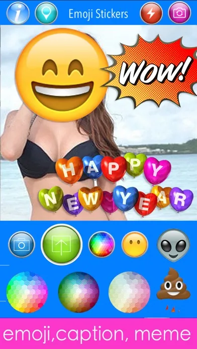 Emoji Stickers Camera (Photo Effects + Camera + Stickers + Emoji + Fun Words Meme) Screenshots