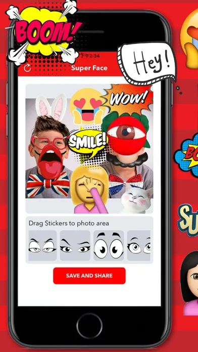 Zrzuty ekranu SuperFace - Fun Face Emoji Stickers Maker