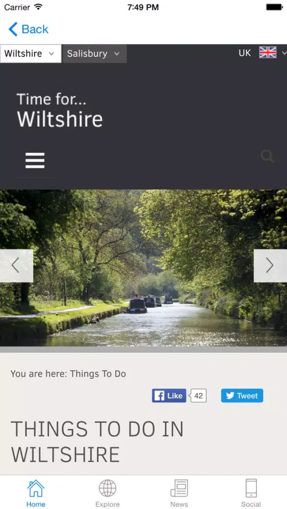 Ảnh chụp màn hình của Visit Wiltshire Official App