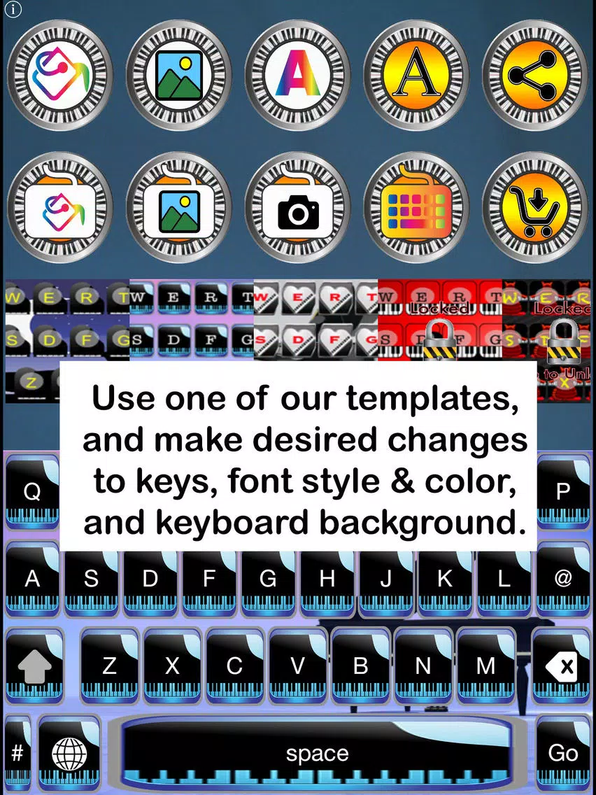 Tangkapan skrin Piano Keys Custom Keyboard iPad 