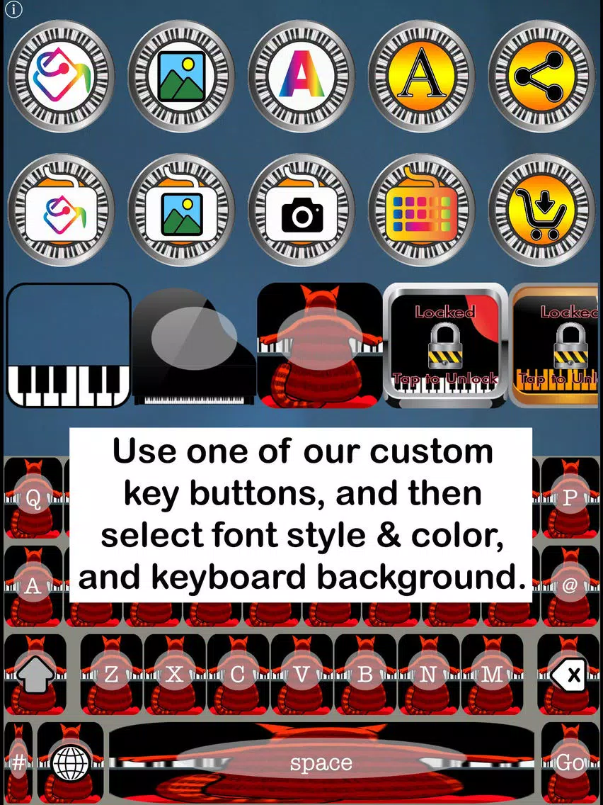 Tangkapan skrin Piano Keys Custom Keyboard iPad 