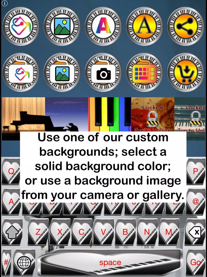 Tangkapan skrin Piano Keys Custom Keyboard iPad 
