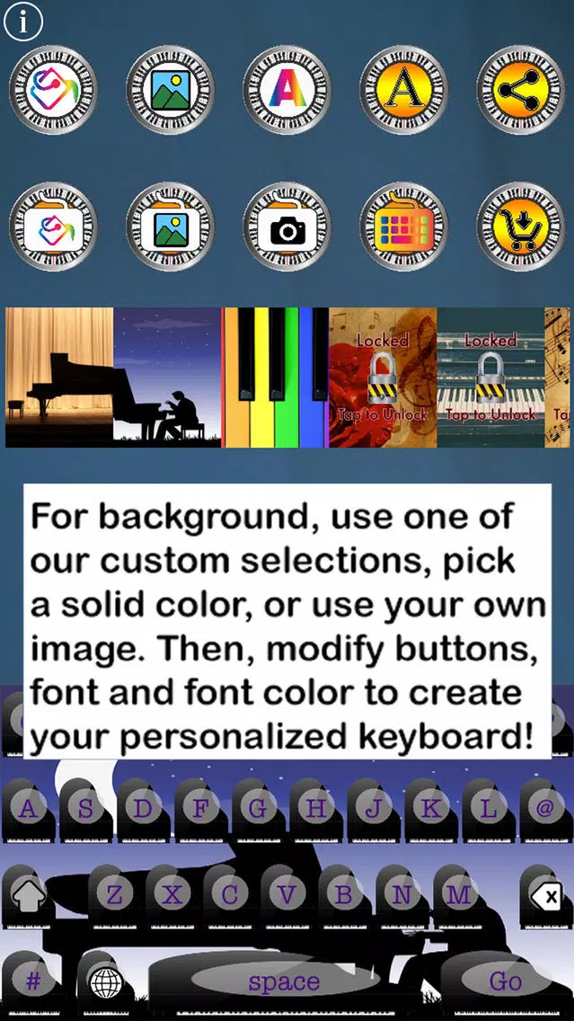 Tangkapan skrin Piano Keys Custom Keyboard