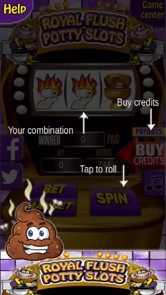 Screenshot di Royal Flush Potty Slots