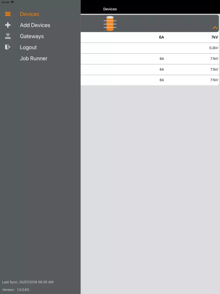 Tangkapan layar Gallagher Fence Dashboard iPad 