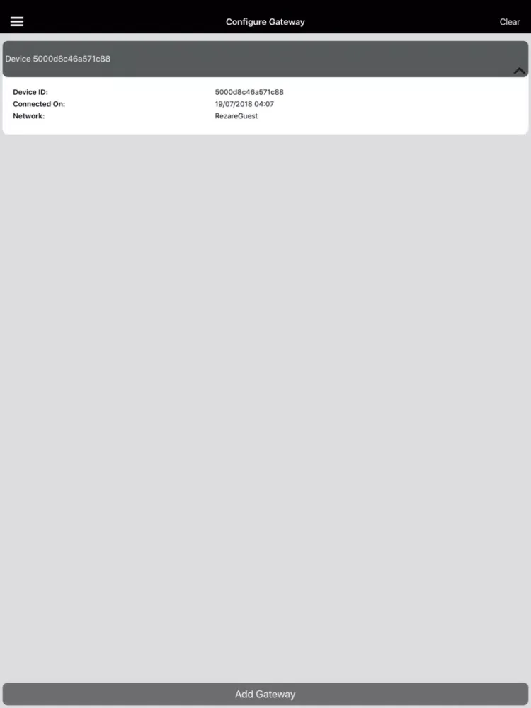 Tangkapan layar Gallagher Fence Dashboard iPad 