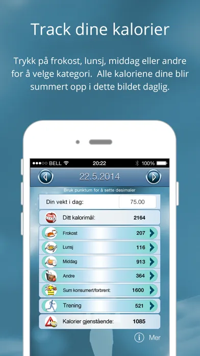 Kaloriteller - Slanke app应用截图