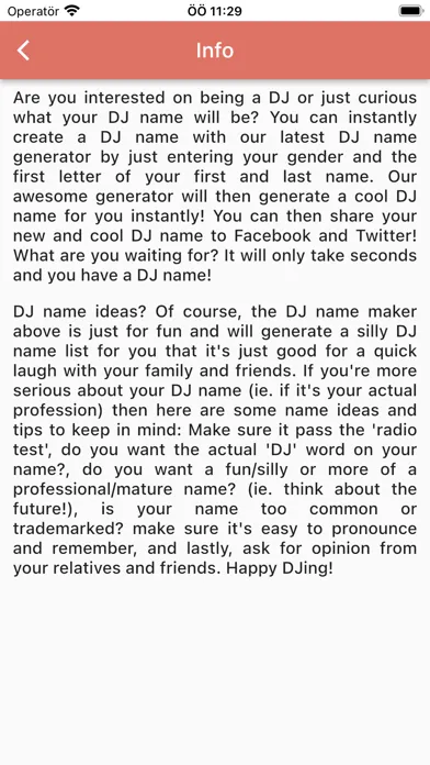 DJ Name Generator スクリーンショット