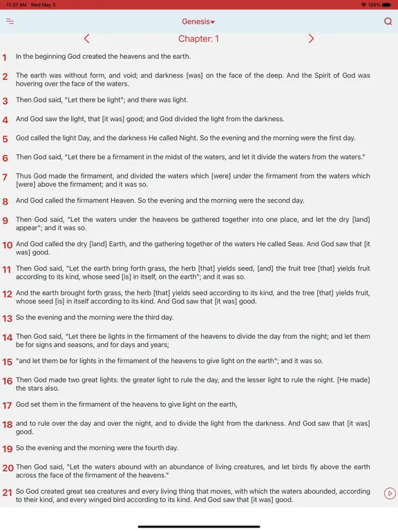 King James Version Bible (KJV) iPad  스크린샷