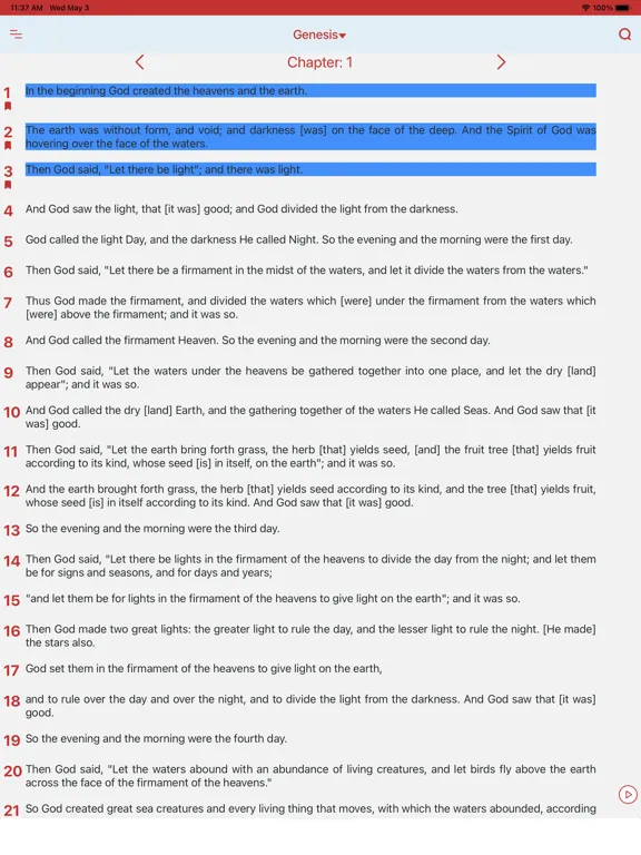 King James Version Bible (KJV) iPad  스크린샷