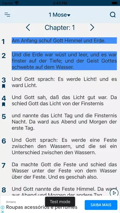 Ảnh chụp màn hình của Luther Bibel (German)