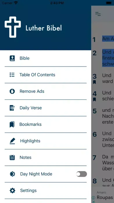 Ảnh chụp màn hình của Luther Bibel (German)