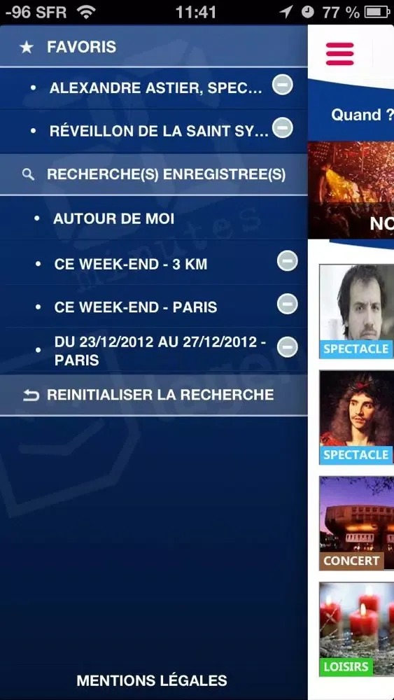 Zrzuty ekranu 20 Minutes Lagenda : l'agenda des sorties et du week-end (concert, spectacle, theatre, musee, enfant, ...)