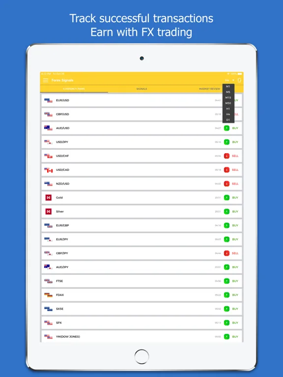 Tangkapan layar Forex Signals Tracking - Live iPad 