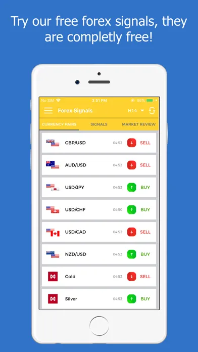 Tangkapan layar Forex Signals Tracking - Live