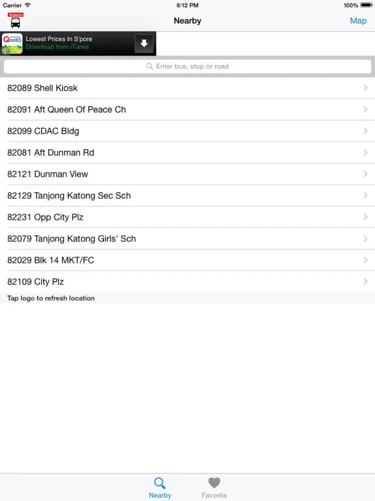Zrzuty ekranu SG Buses Legacy - SBS and SMRT nextbus arrival iPad 
