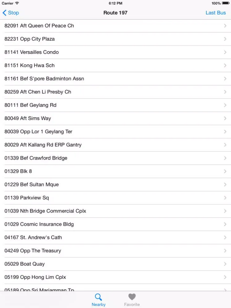Zrzuty ekranu SG Buses Legacy - SBS and SMRT nextbus arrival iPad 