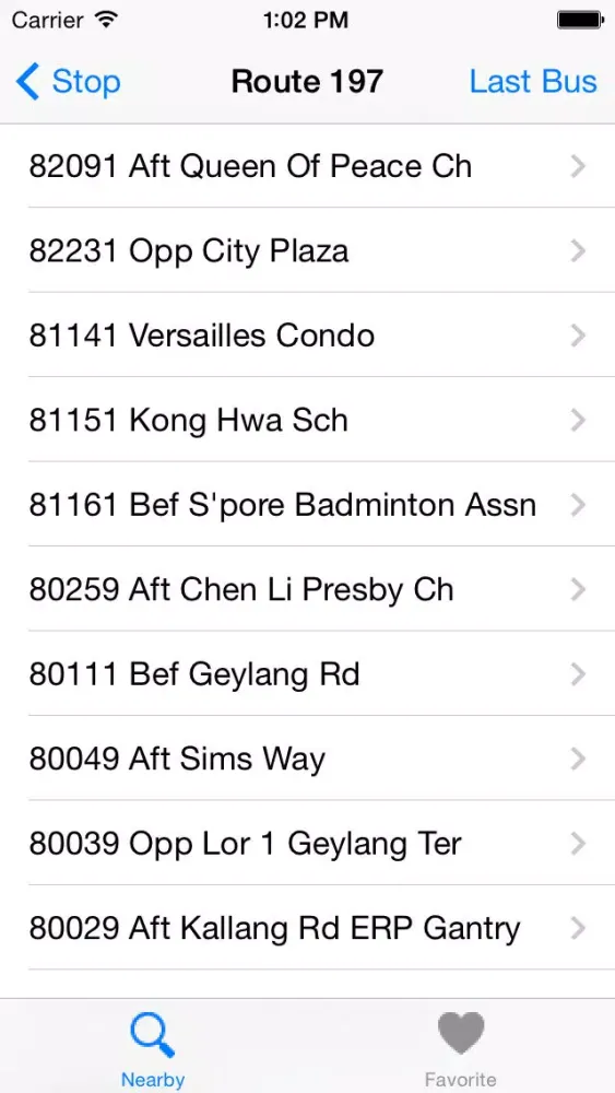 Zrzuty ekranu SG Buses Legacy - SBS and SMRT nextbus arrival