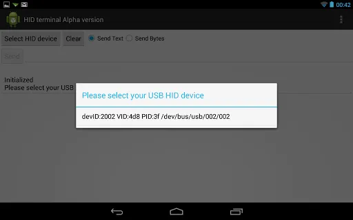Capturas de pantalla de USB HID TERMINAL