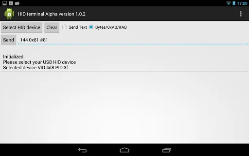 Capturas de pantalla de USB HID TERMINAL