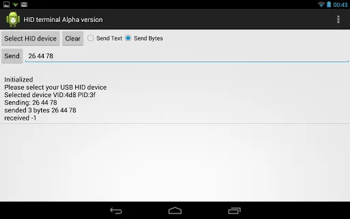 Capturas de pantalla de USB HID TERMINAL