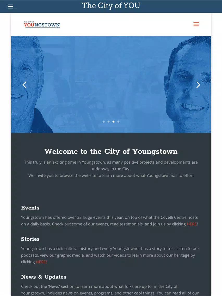 Zrzuty ekranu The City of Youngstown iPad 