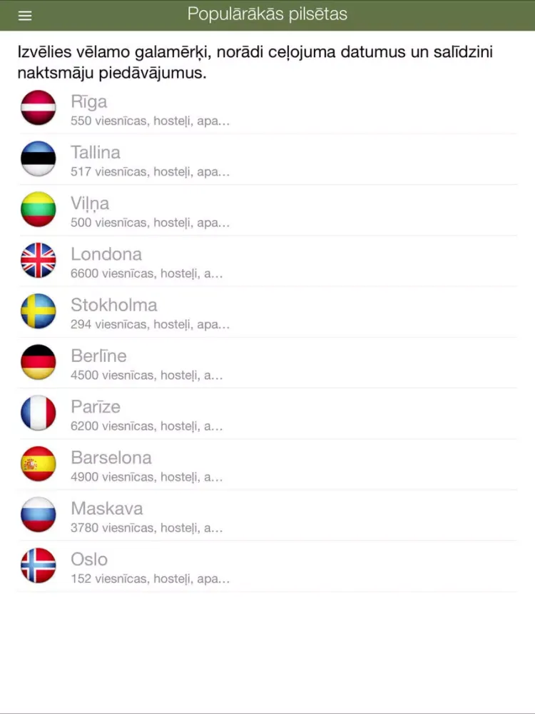 Salīdzini viesnīcas iPad  스크린샷