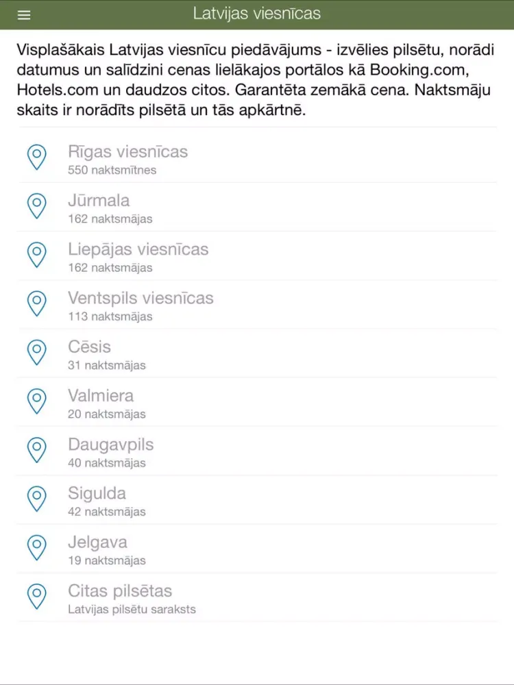 Salīdzini viesnīcas iPad  스크린샷